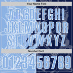 Custom Graffiti Pattern Light Blue Navy-White 3D Scratch Performance Polo Shirt