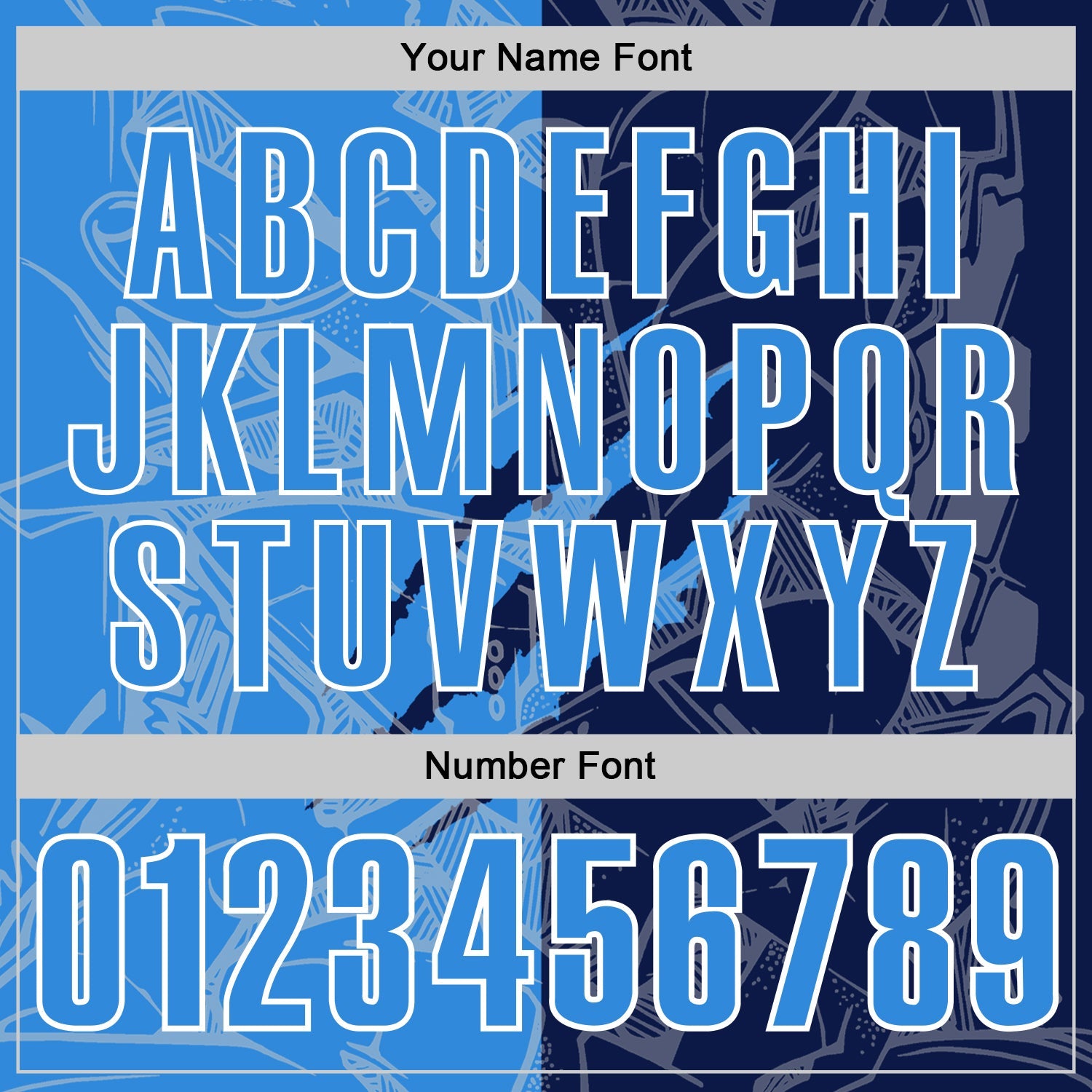 Custom Graffiti Pattern Powder Blue Navy-White 3D Scratch Performance Polo Shirt