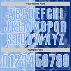 Custom Graffiti Pattern Light Blue Royal-White 3D Scratch Performance Polo Shirt