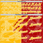 Custom Graffiti Pattern Gold Red-White 3D Scratch Performance Polo Shirt