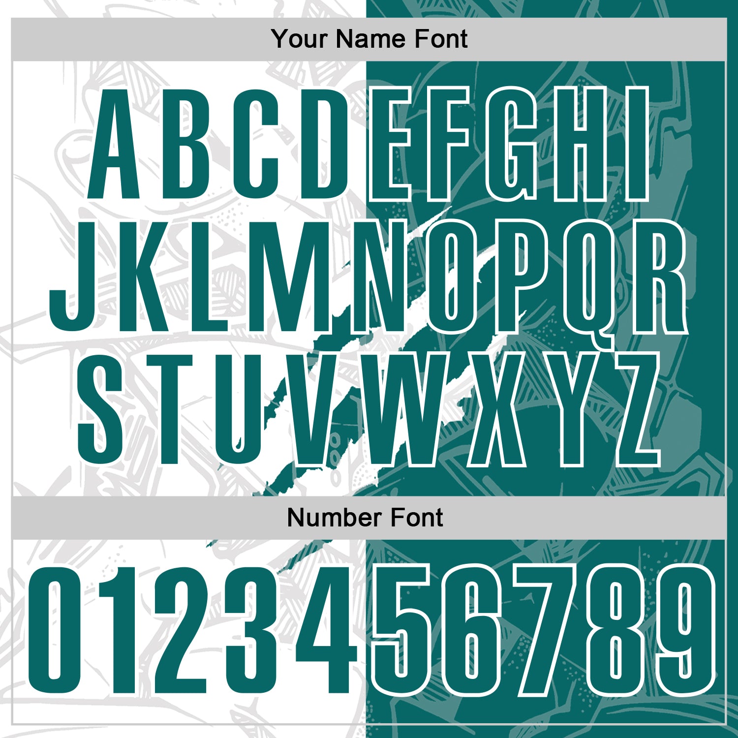 Custom Graffiti Pattern Teal-White 3D Scratch Performance Polo Shirt