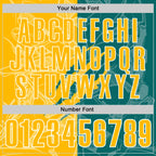 Custom Graffiti Pattern Gold Teal-White 3D Scratch Performance Polo Shirt