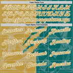 Custom Graffiti Pattern Old Gold Teal-White 3D Scratch Performance Polo Shirt