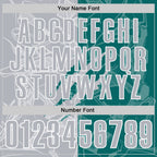 Custom Graffiti Pattern Gray Teal-White 3D Scratch Performance Polo Shirt