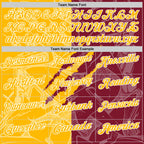 Custom Graffiti Pattern Gold Crimson-White 3D Scratch Performance Polo Shirt