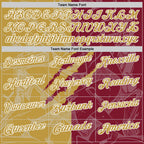 Custom Graffiti Pattern Old Gold Crimson-White 3D Scratch Performance Polo Shirt