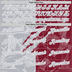 Custom Graffiti Pattern Gray Crimson-White 3D Scratch Performance Polo Shirt