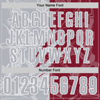 Custom Graffiti Pattern Gray Crimson-White 3D Scratch Performance Polo Shirt