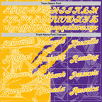 Custom Graffiti Pattern Gold Purple-White 3D Scratch Performance Polo Shirt