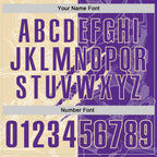 Custom Graffiti Pattern Purple-Cream 3D Scratch Performance Polo Shirt