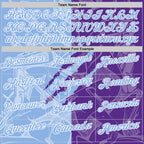 Custom Graffiti Pattern Light Blue Purple-White 3D Scratch Performance Polo Shirt