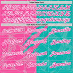 Custom Graffiti Pattern Pink Aqua-White 3D Scratch Performance Polo Shirt