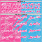 Custom Graffiti Pattern Pink Sky Blue-White 3D Scratch Performance Polo Shirt