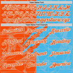 Custom Graffiti Pattern Orange Sky Blue-White 3D Scratch Performance Polo Shirt