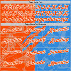 Custom Graffiti Pattern Orange Powder Blue-White 3D Scratch Performance Polo Shirt