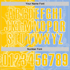 Custom Graffiti Pattern Yellow Light Blue-White 3D Scratch Performance Polo Shirt