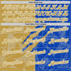 Custom Graffiti Pattern Old Gold Thunder Blue-White 3D Scratch Performance Polo Shirt