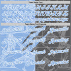 Custom Graffiti Pattern Light Blue Steel Gray-White 3D Scratch Performance Polo Shirt