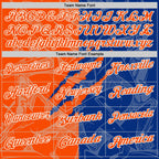 Custom Graffiti Pattern Orange Royal-White 3D Scratch Performance Polo Shirt