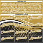 Custom Old Gold Black-White 3D Pattern Design Star And Geometric Shapes Performance Polo Shirt