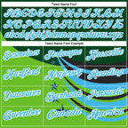 Custom Green Sky Blue Black-White 3D Pattern Design Star Performance Polo Shirt