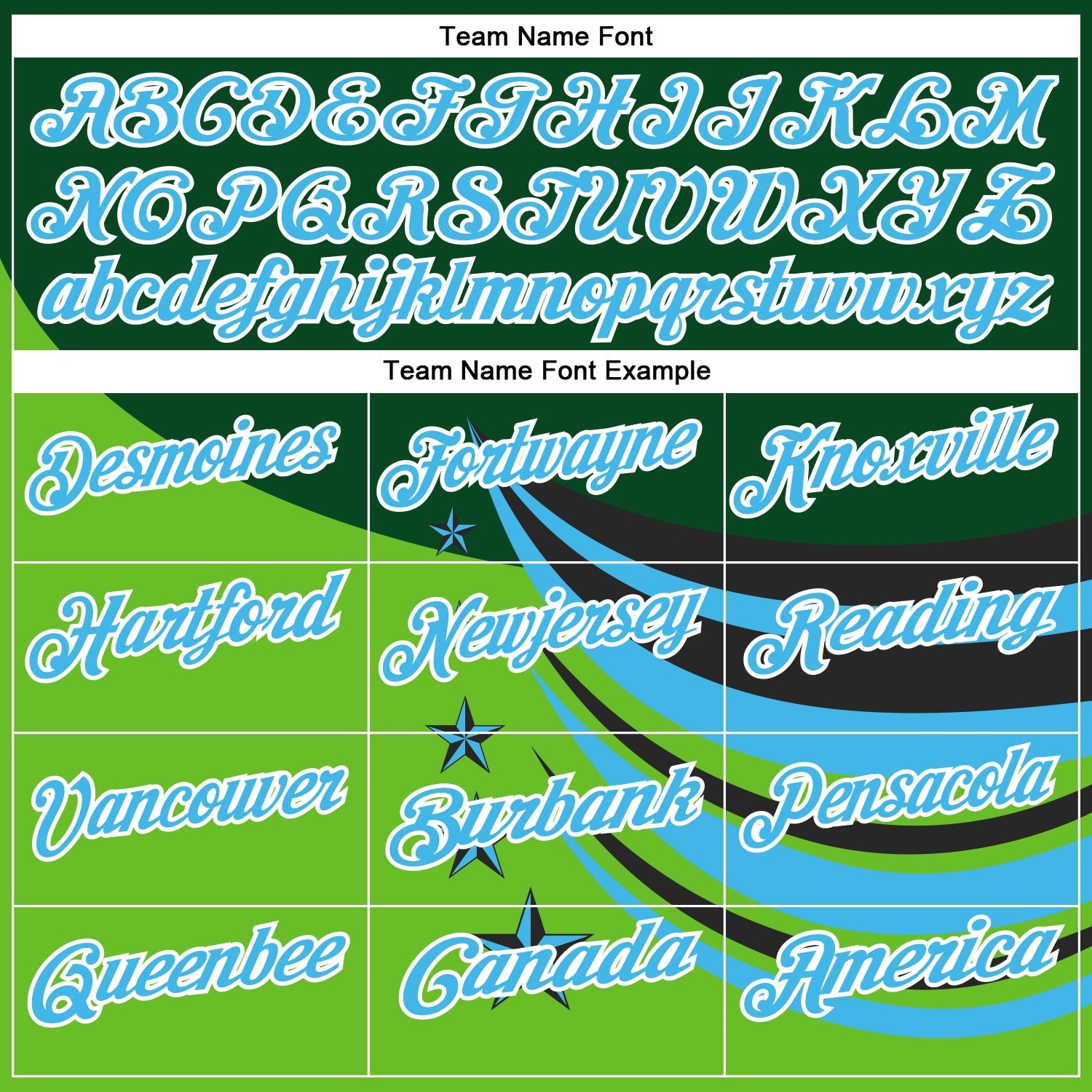 Custom Green Sky Blue Black-White 3D Pattern Design Star Performance Polo Shirt