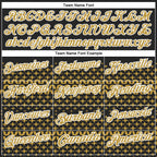 Custom Black Old Gold-White 3D Pattern Design Star Performance Polo Shirt