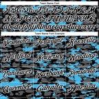 Custom Black Steel Gray Sky Blue-White 3D Pattern Design Splash Performance Polo Shirt