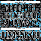 Custom Black Steel Gray Sky Blue-White 3D Pattern Design Splash Performance Polo Shirt