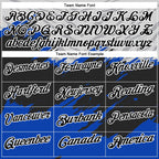 Custom Thunder Blue Black Gray-White 3D Pattern Design Splash Performance Polo Shirt