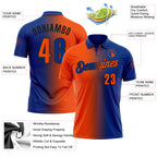 Custom Royal Orange-Black 3D Gradient Fashion Performance Polo Shirt