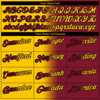 Custom Crimson Yellow-Black 3D Gradient Fashion Performance Polo Shirt