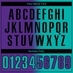 Custom Purple Aqua-Black 3D Gradient Fashion Performance Polo Shirt