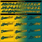 Custom Teal Yellow-Black 3D Gradient Fashion Performance Polo Shirt