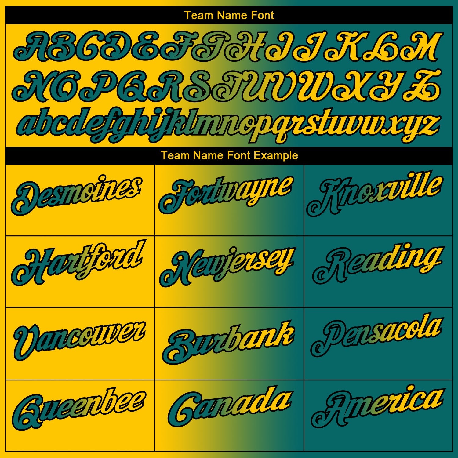 Custom Teal Yellow-Black 3D Gradient Fashion Performance Polo Shirt