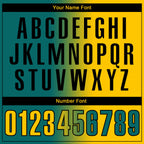 Custom Teal Yellow-Black 3D Gradient Fashion Performance Polo Shirt