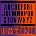 Custom Purple Orange-Black 3D Gradient Fashion Performance Polo Shirt