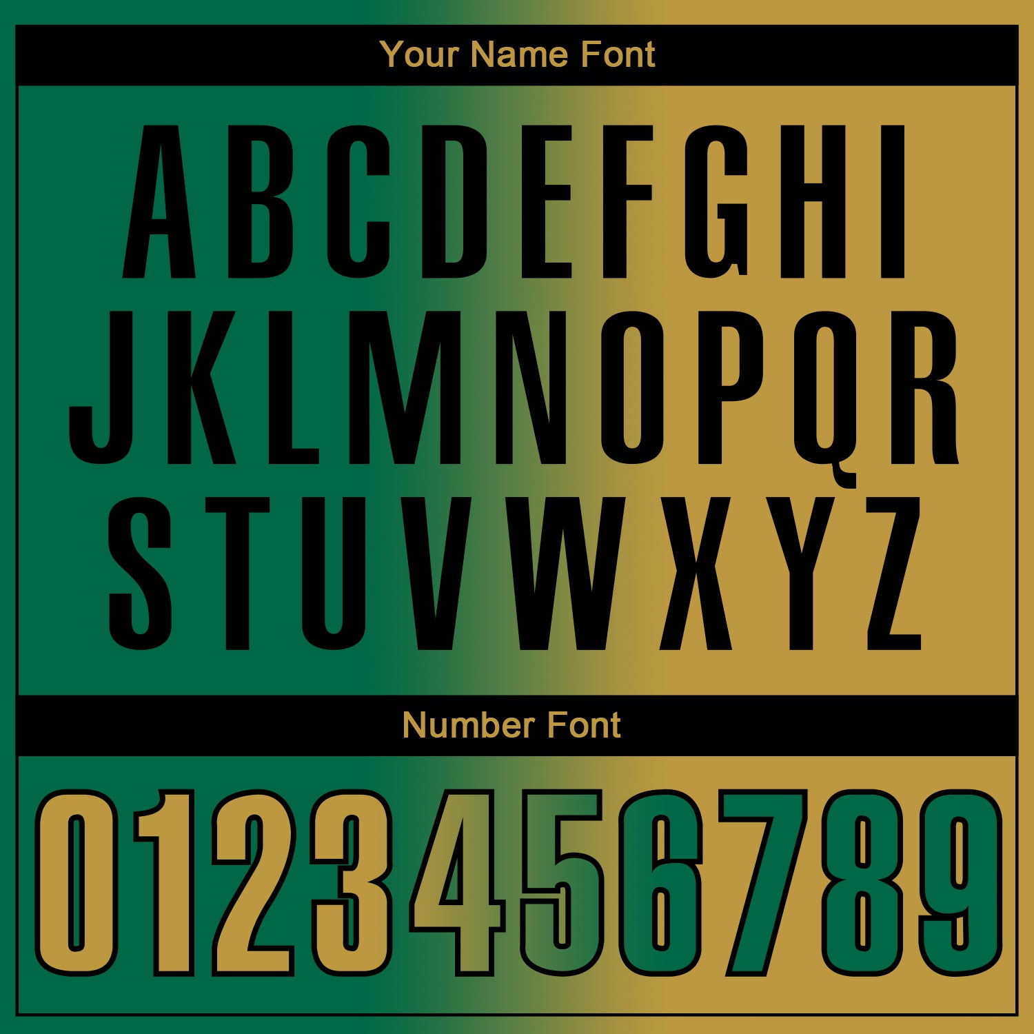 Custom Kelly Green Old Gold-Black 3D Gradient Fashion Performance Polo Shirt