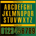 Custom Black Kelly Green-Gold 3D Gradient Fashion Performance Polo Shirt