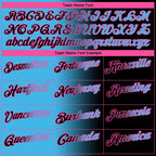 Custom Black Sky Blue-Pink 3D Gradient Fashion Performance Polo Shirt