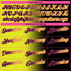 Custom Black Neon Yellow-Pink 3D Gradient Fashion Performance Polo Shirt