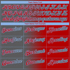 Custom Red Steel Gray-Light Blue 3D Gradient Fashion Performance Polo Shirt