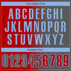 Custom Red Steel Gray-Light Blue 3D Gradient Fashion Performance Polo Shirt