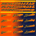 Custom Navy Orange-Gold 3D Gradient Fashion Performance Polo Shirt