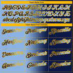 Custom Navy Light Blue-Gold 3D Gradient Fashion Performance Polo Shirt