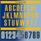 Custom Royal Light Blue-Gold 3D Gradient Fashion Performance Polo Shirt