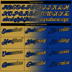 Custom Royal Old Gold-Black 3D Gradient Fashion Performance Polo Shirt