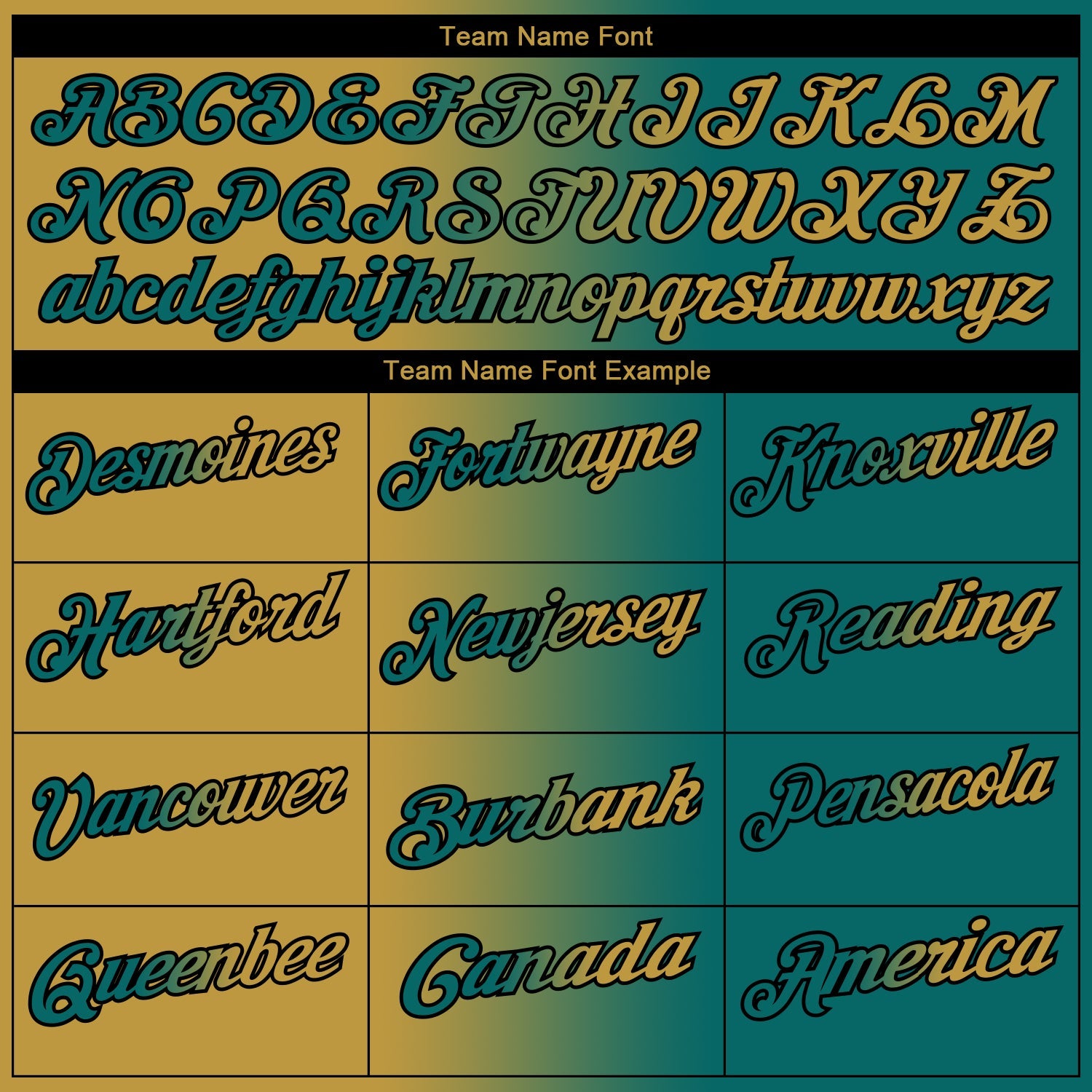 Custom Teal Old Gold-Black 3D Gradient Fashion Performance Polo Shirt