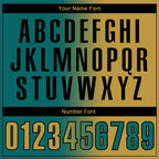 Custom Teal Old Gold-Black 3D Gradient Fashion Performance Polo Shirt