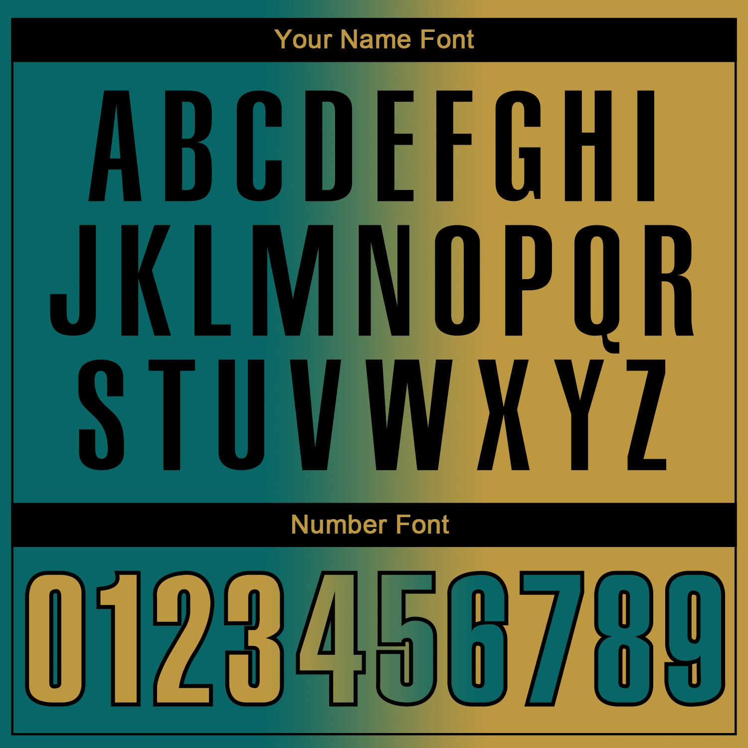 Custom Teal Old Gold-Black 3D Gradient Fashion Performance Polo Shirt